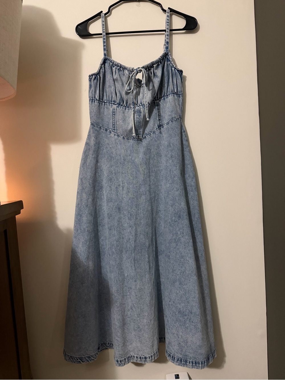 Vici Light Blue Denim Tie-Front Sundress